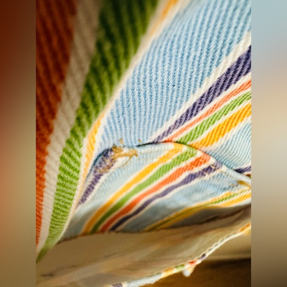 Vtg Not Guilty USA Colorful Striped Denim High Waist Shorts - Picture 5 of 5